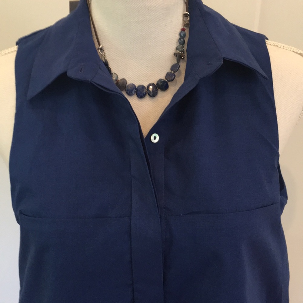 Zara Trafaluc Blue Dress Tunic Empire Waist XS NWT - Picture 2 of 6